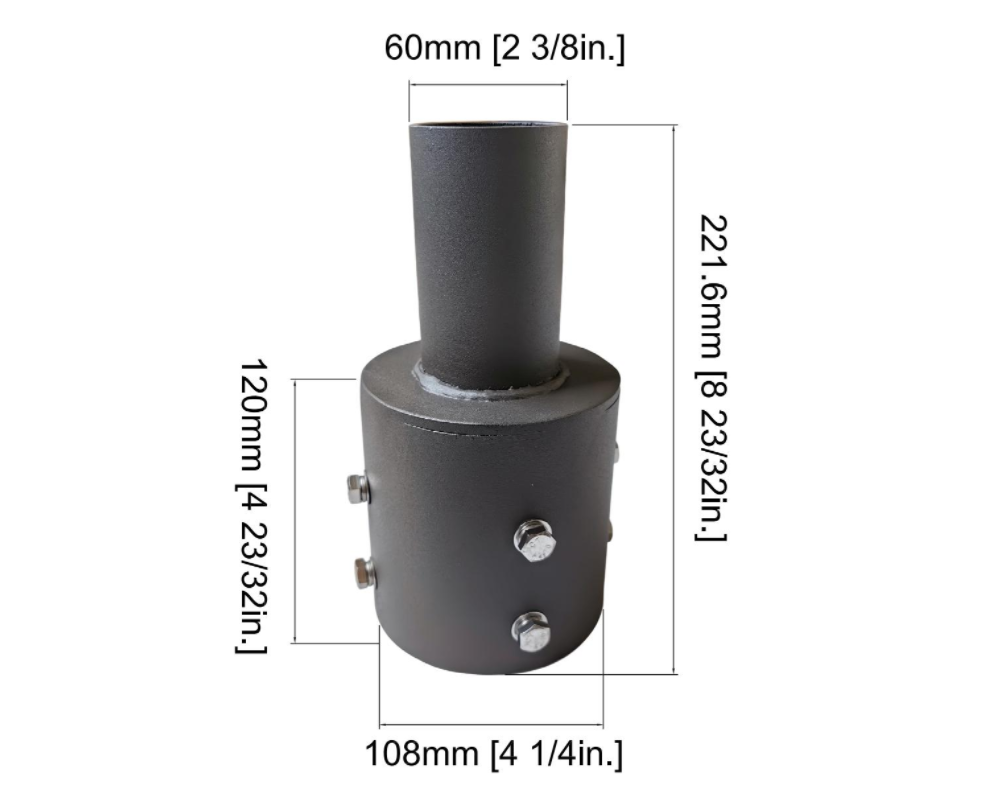 TenonPro 4” Round Pole Mount with 2-3/8” O.D. Tenon