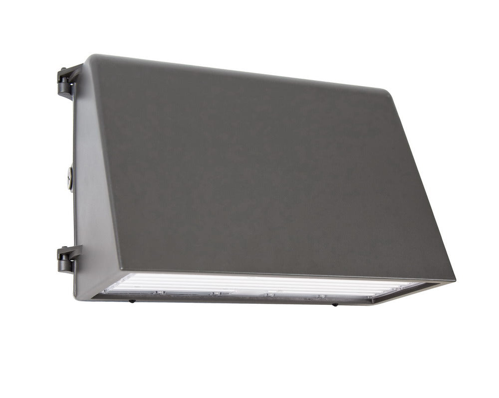 Front view of the NCLTG DarkShield Series LED Full Cutoff Wall Pack Light showcasing its sleek full cutoff design and glass lens for optimal light distribution