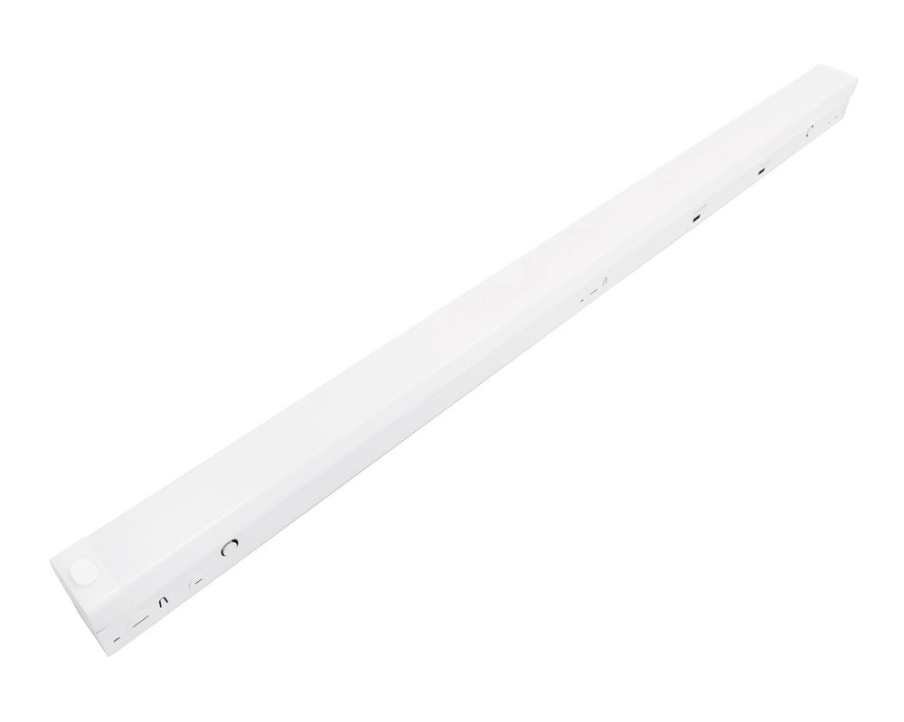 Front view of 8-Foot NCLTG LineVolt Series LED Strip Light showcasing its extended linear design for large commercial and industrial spaces