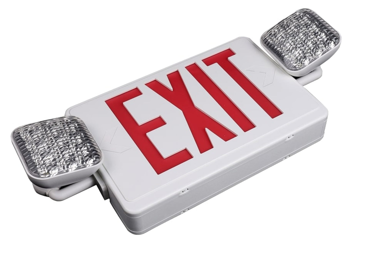NCLTG Sentinel Series LED Dual Color Exit Emergency Light with selectable red or green EXIT lettering and integrated dual emergency heads