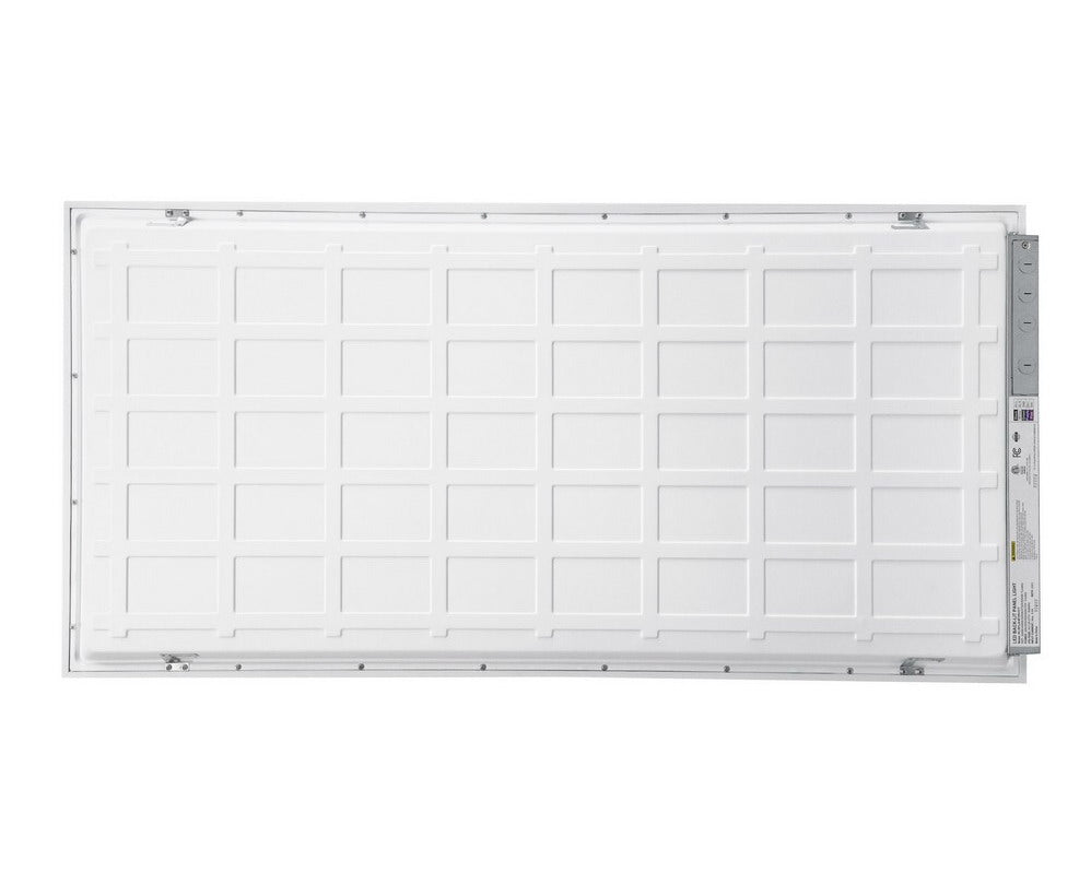Back view of NCLTG SkyLine Series 2x4 LED Panel Light highlighting rear housing and driver compartment