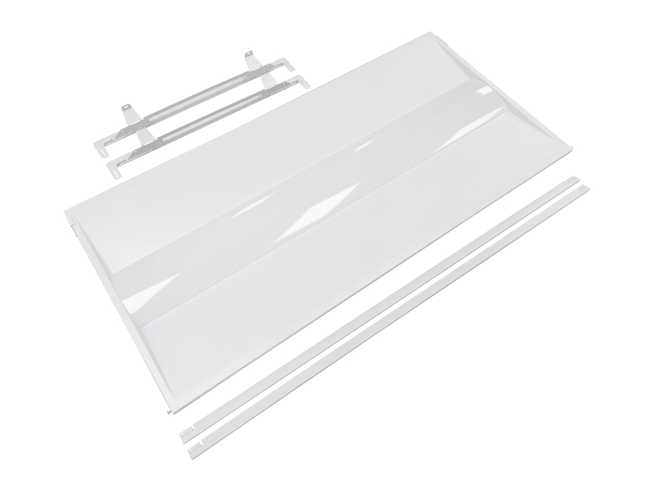 NCLTG SnapFit Series 2x4 LED Troffer Light Retrofit Kit displayed with all included components for installation