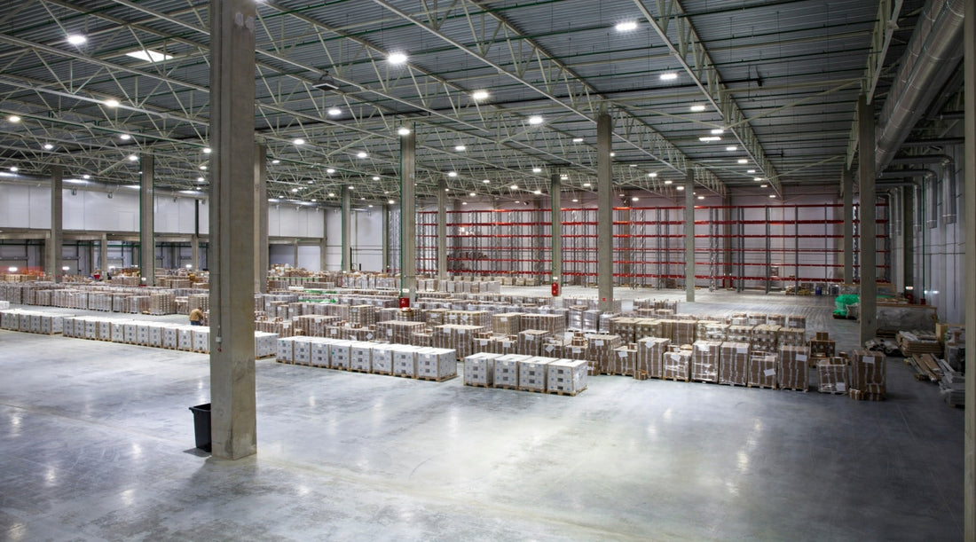 LED UFO High Bay Light installed in a large warehouse