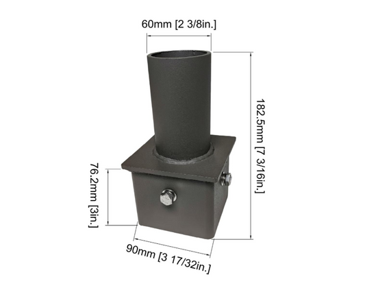 TenonPro 4” Square Pole Mount with 2-3/8” O.D. Tenon