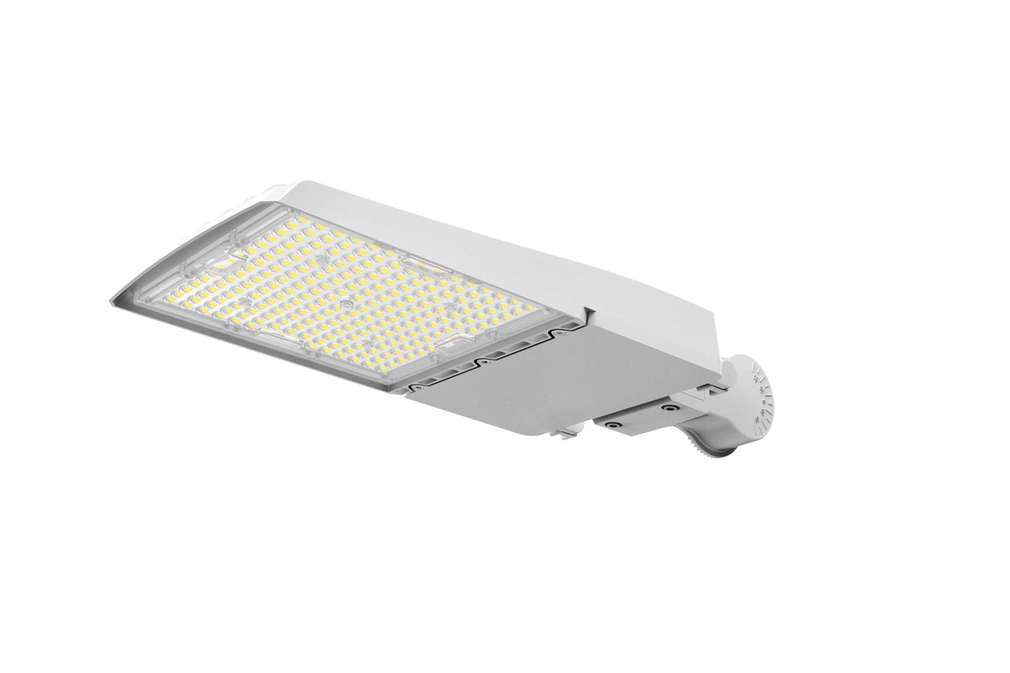 White GridMax Series LED Area Light with selectable wattages, high lumen output, and weather-resistant IP65 housing