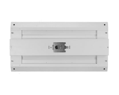 Back view of NCLTG CoreBay Series 2-Foot LED Linear High Bay Light showing durable metal housing, mounting points, and integrated LED driver