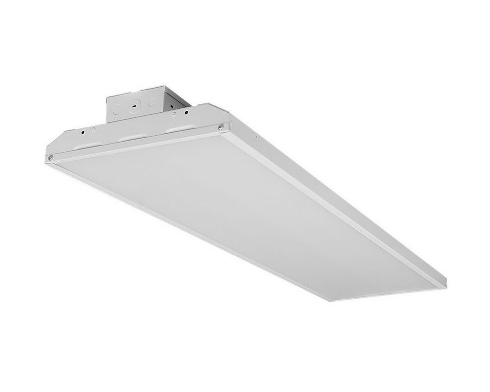 NCLTG CoreBay Series 4-Foot LED Linear High Bay Light showcasing extended housing, frosted lens, and high-output LED design for industrial applications