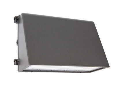 Front view of the NCLTG DarkShield Series LED Full Cutoff Wall Pack Light showcasing its sleek full cutoff design and glass lens for optimal light distribution