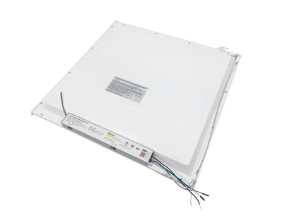 Back view of the NCLTG LumaFit Series 2x2 LED Panel Light Retrofit Kit showing the mounting frame and wiring