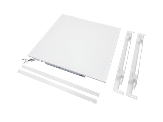 NCLTG LumaFit Series 2x2 LED Panel Light Retrofit Kit laid out with all included components for easy installation
