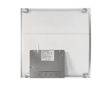Back view of NCLTG PrismLay Series 2x2 LED Troffer Light highlighting durable housing, mounting design, and field-selectable driver access