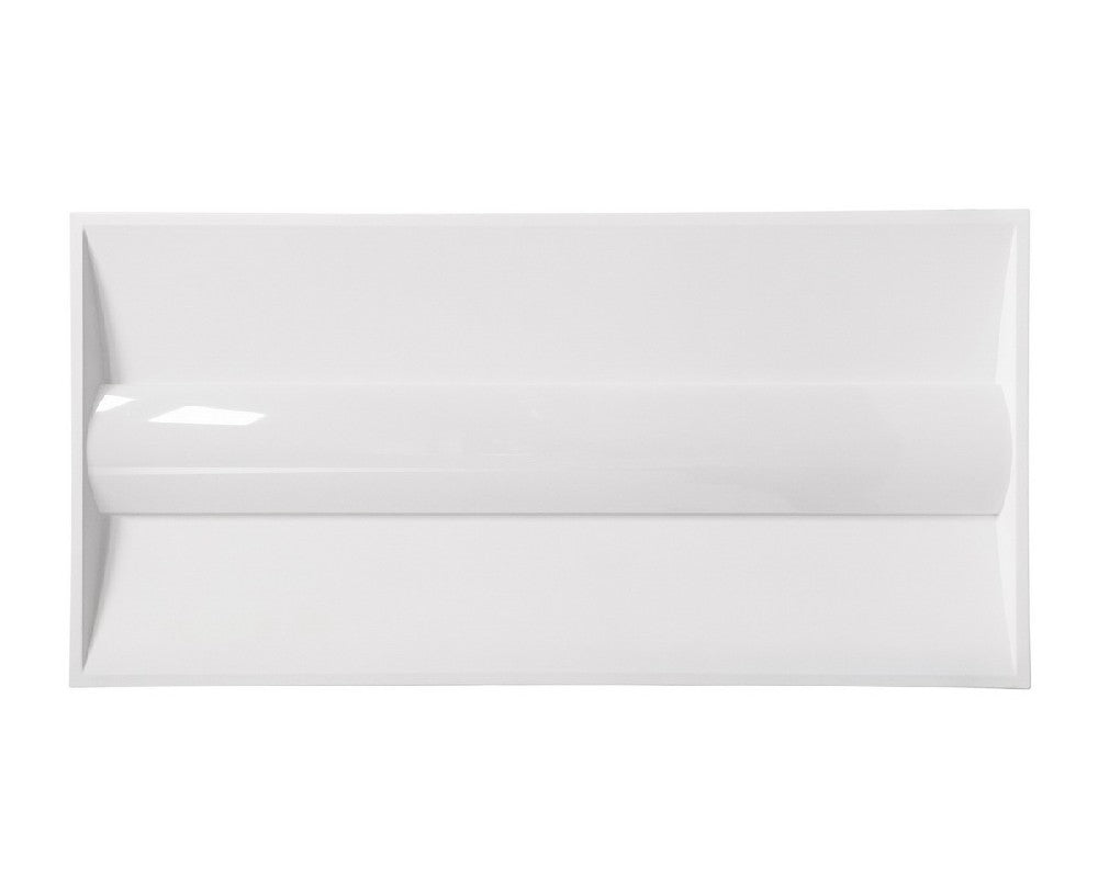 Front view of NCLTG PrismLay Series 2x4 LED Troffer Light featuring wide frosted lens and low-profile design for commercial ceiling installations