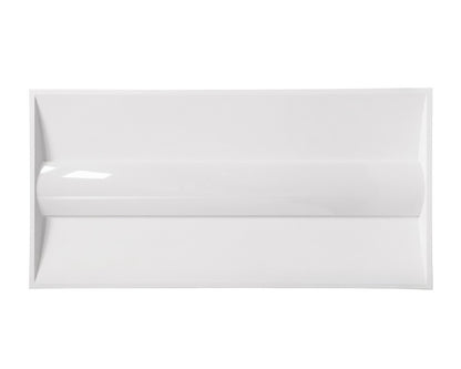 Front view of NCLTG PrismLay Series 2x4 LED Troffer Light featuring wide frosted lens and low-profile design for commercial ceiling installations