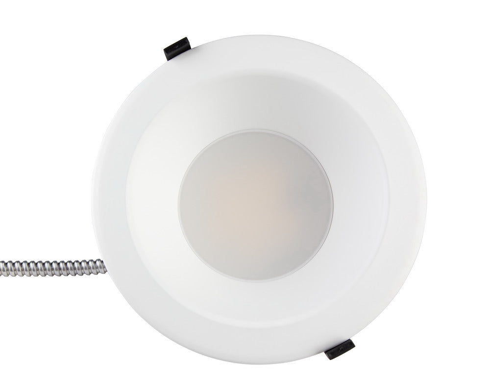 NCLTG RecessEdge Series 8-inch LED commercial downlight front view displaying the wide recessed trim and integrated high-efficiency LED design
