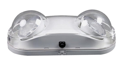 NCLTG Sentinel Series Wet Location Rated LED Emergency Light designed for outdoor and damp environments with dual adjustable LED heads