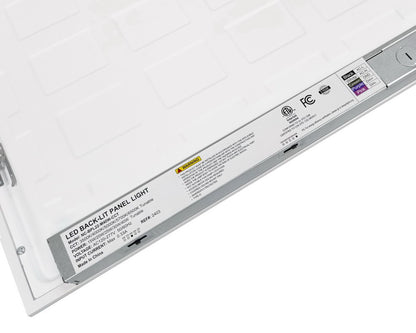 Close-up back view of NCLTG SkyLine Series 2x2 LED Panel Light focusing on the driver and rear wiring components