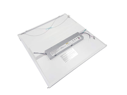 Back view of the NCLTG SnapFit Series 2x2 LED Troffer Light Retrofit Kit showing mounting frame and wiring