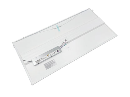 Back view of the NCLTG SnapFit Series 2x4 LED Troffer Light Retrofit Kit showing mounting frame and wiring