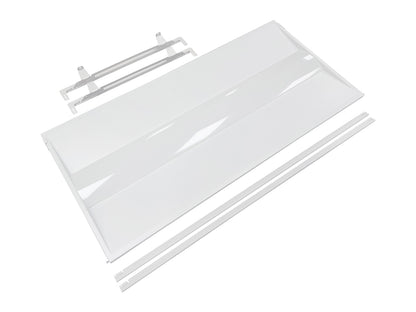 NCLTG SnapFit Series 2x4 LED Troffer Light Retrofit Kit displayed with all included components for installation