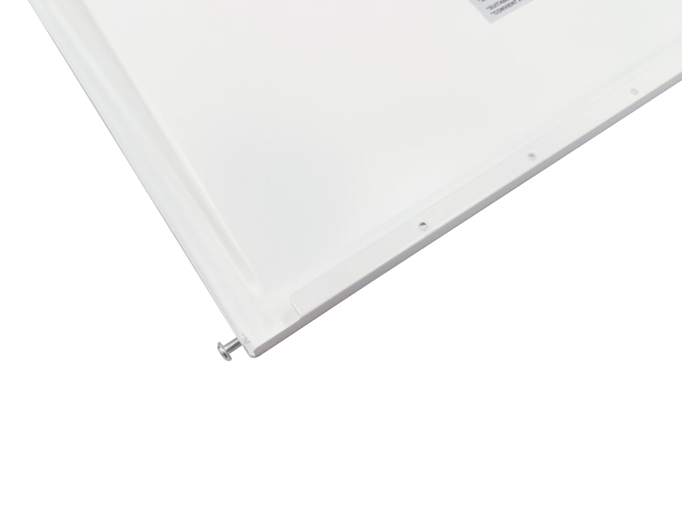 Detailed corner view of the NCLTG SnapFit Series LED Troffer Light Retrofit Kit highlighting construction