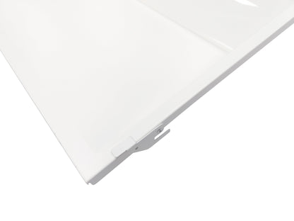 Close-up detailed view of the grid clip on the NCLTG SnapFit Series LED Troffer Light Retrofit Kit