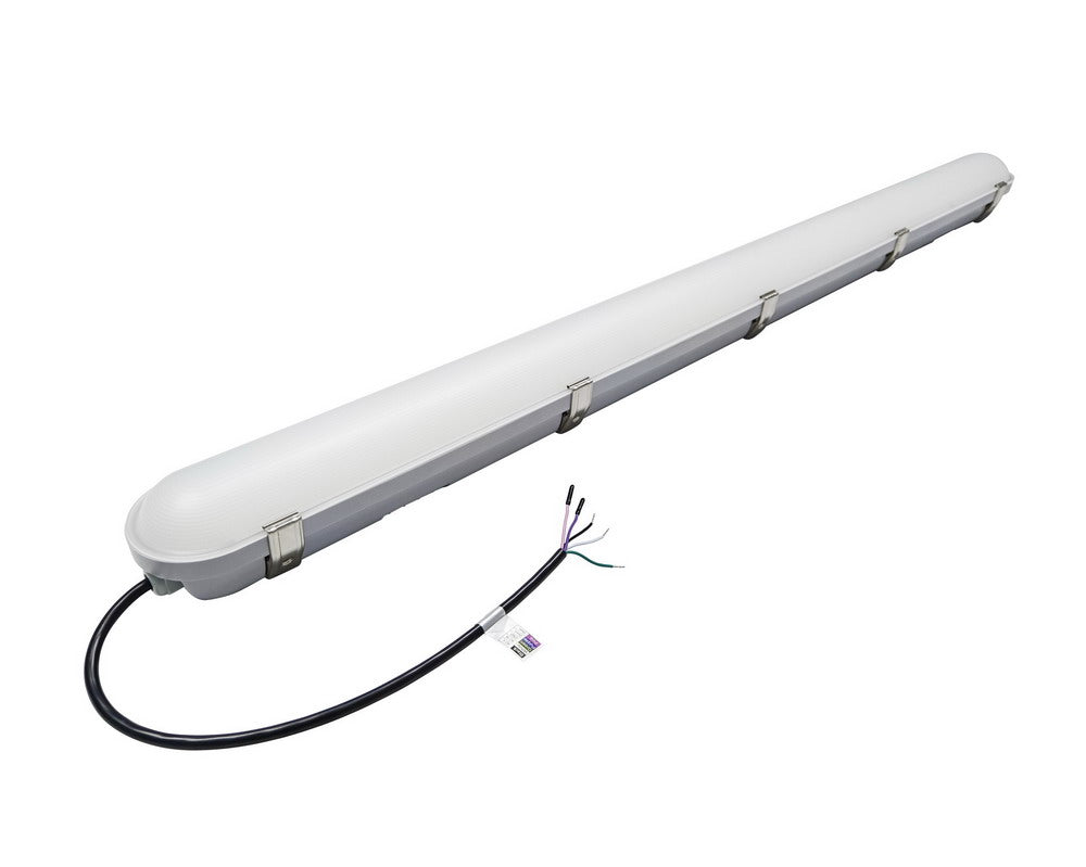 Front view of the NCLTG StormGuard Series 4-Foot LED Vapor Tight Light showcasing its durable sealed housing