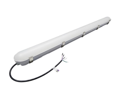 Front view of the NCLTG StormGuard Series 4-Foot LED Vapor Tight Light showcasing its durable sealed housing