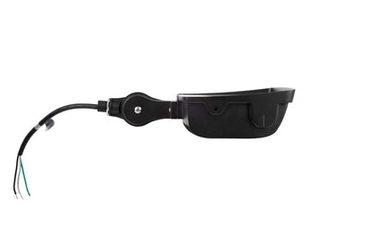 Right side view of the NCLTG TitanBeam Series flood light featuring the connected power cord for straightforward setup